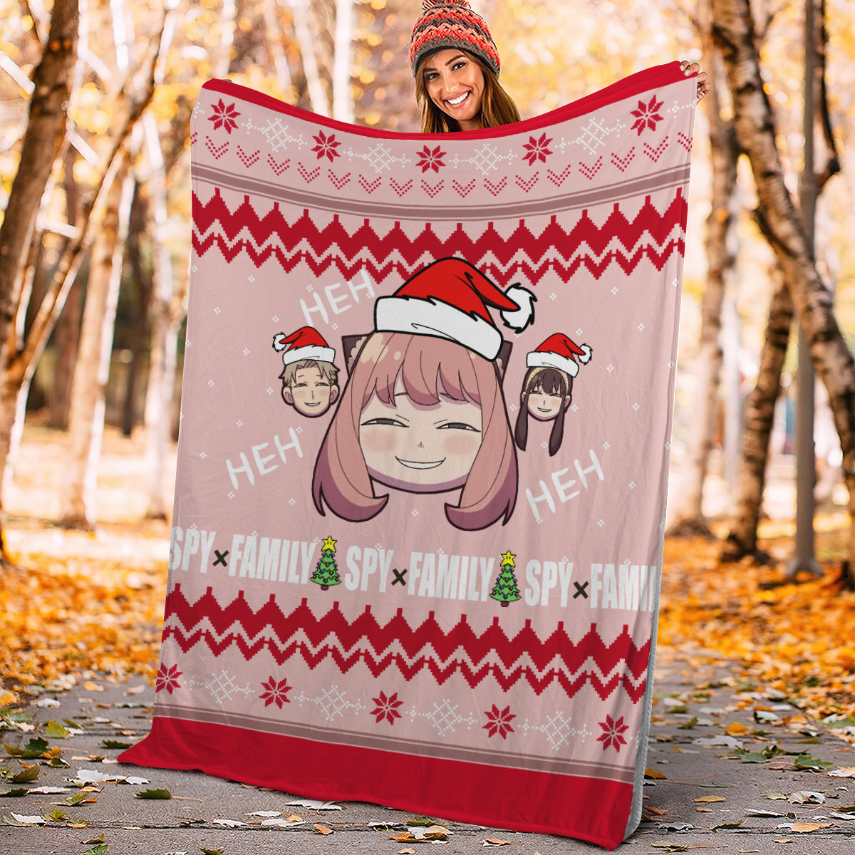 Spy X Family Anya Ugly Christmas Premium Blanket Nearkii