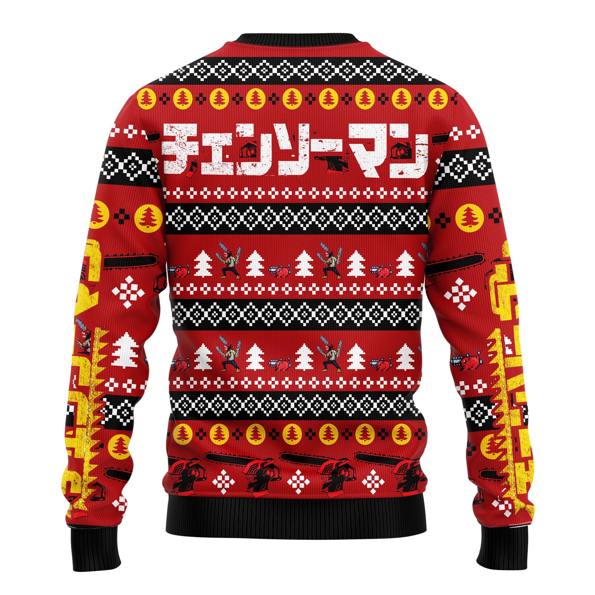 Red Chainsaw Man Denji Ugly Christmas Sweater Anime Xmas Gift Nearkii