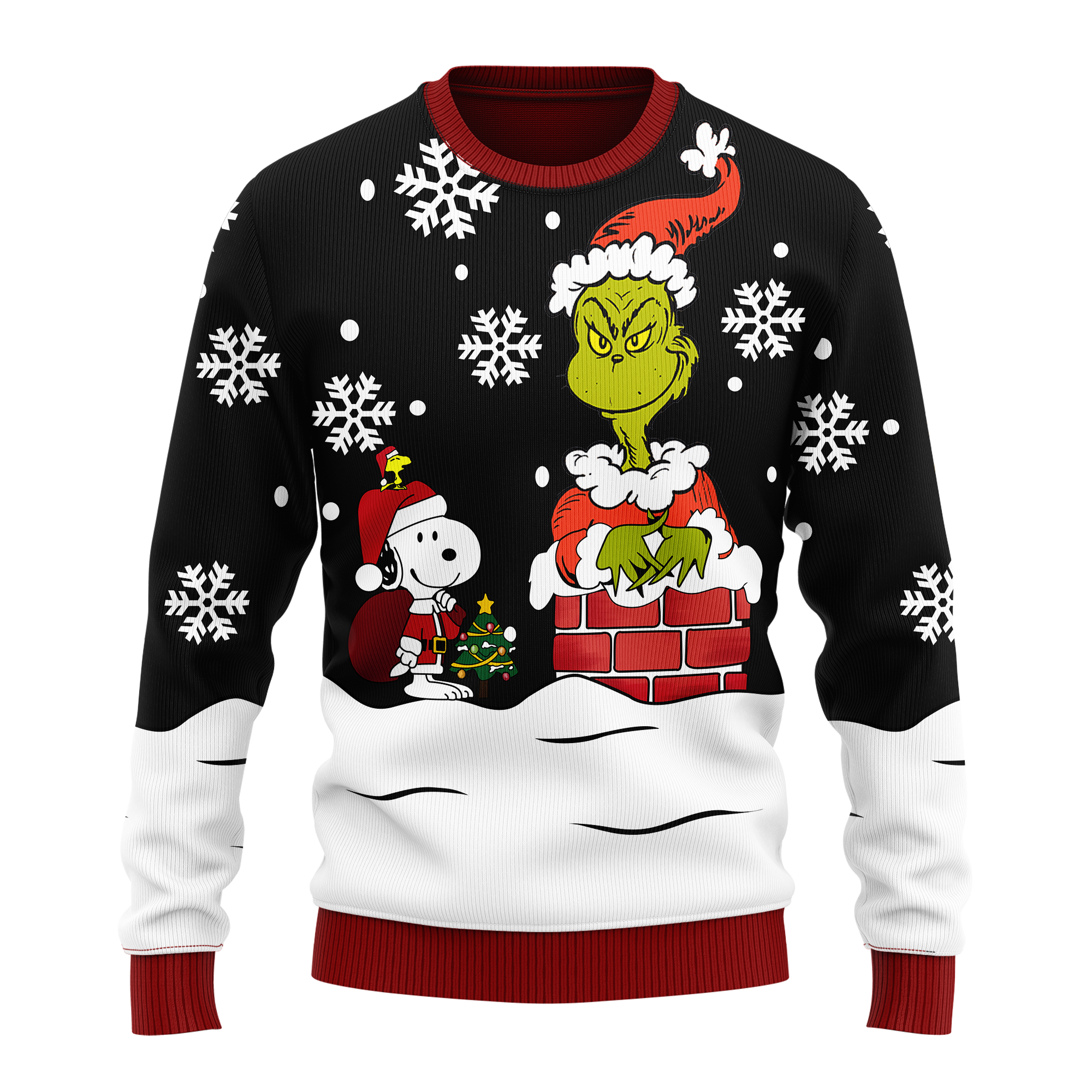 Snoopy And Grinch Ugly Christmas Sweater Anime Xmas Gift Nearkii