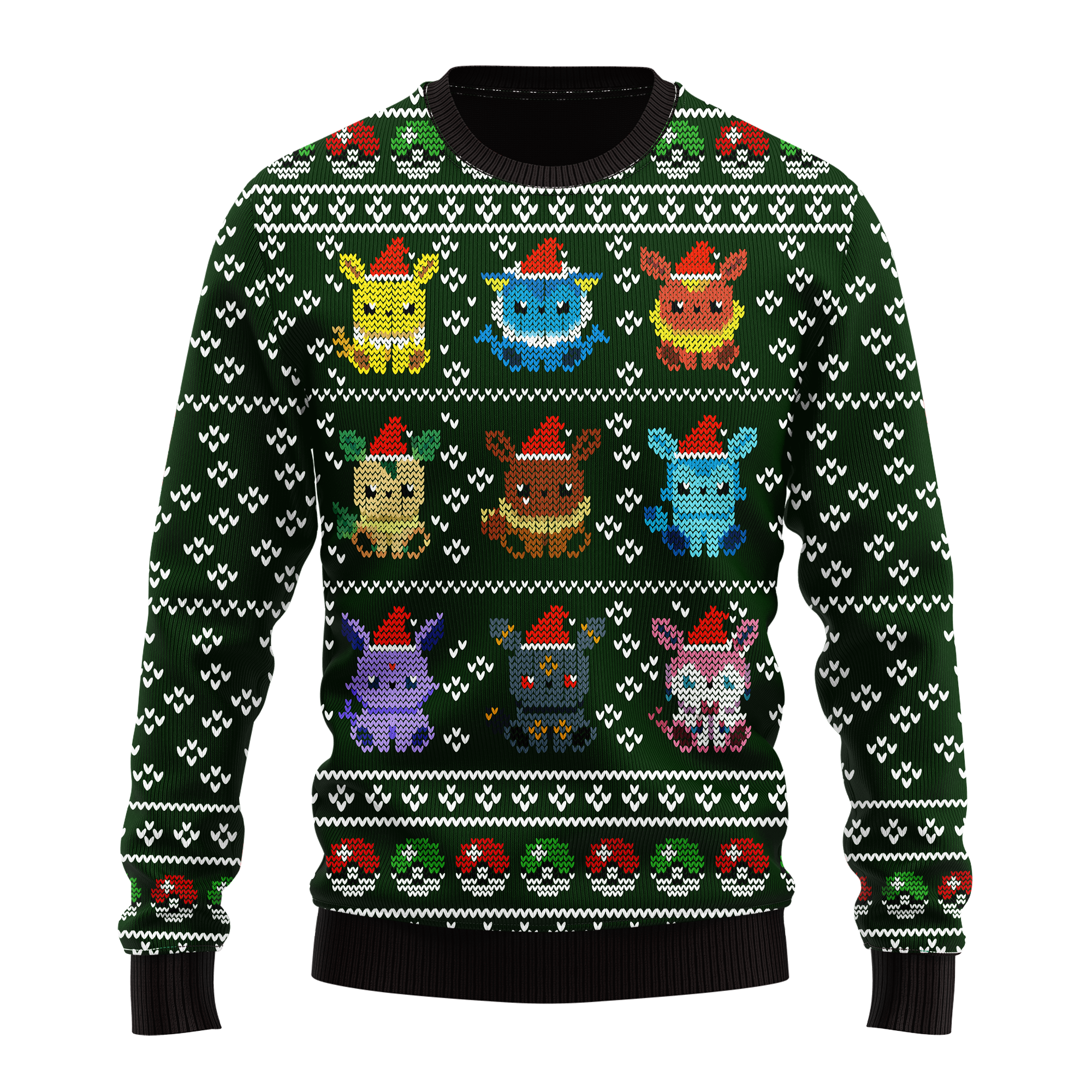 Pokemon Eevee Evolution Ugly Christmas Sweater Anime Xmas Gift Nearkii
