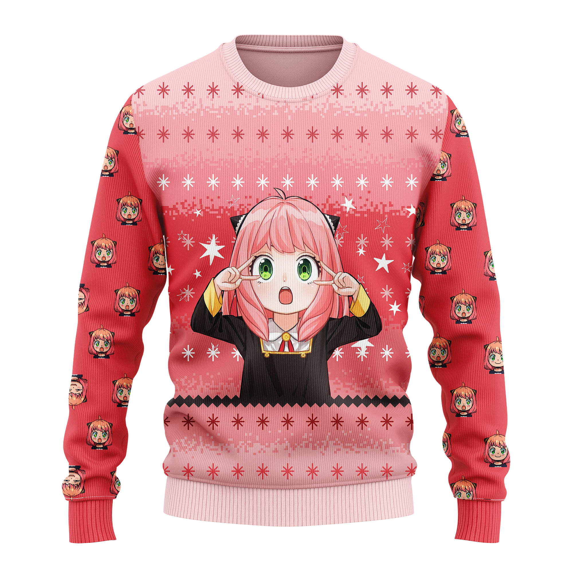 Pink Spy X Family Anya Ugly Christmas Sweater Anime Xmas Gift Nearkii