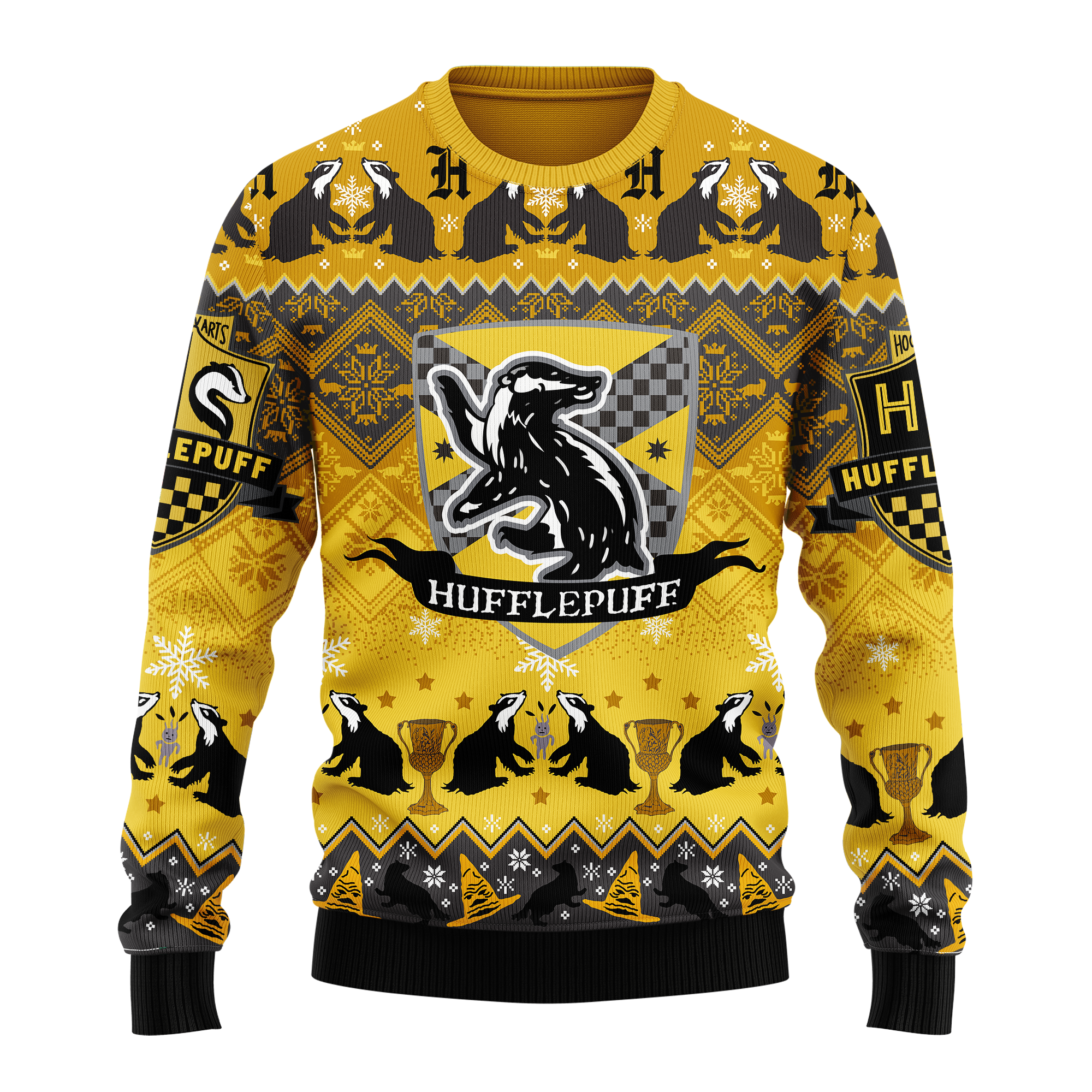 Harry Potter Hufflepuff Ugly Christmas Sweater Xmas Gift Nearkii