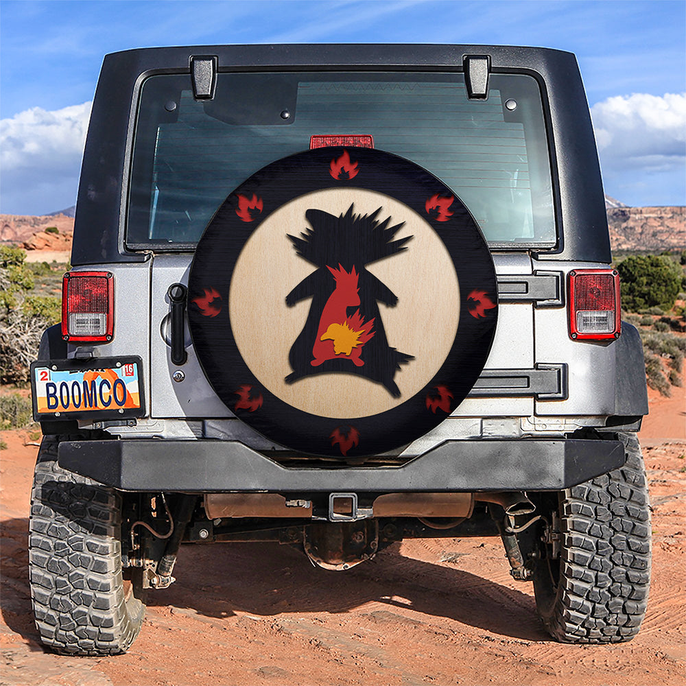 Typhlosion Pokemon Evolution Fire Jeep Car Spare Tire Covers Gift For Campers Nearkii