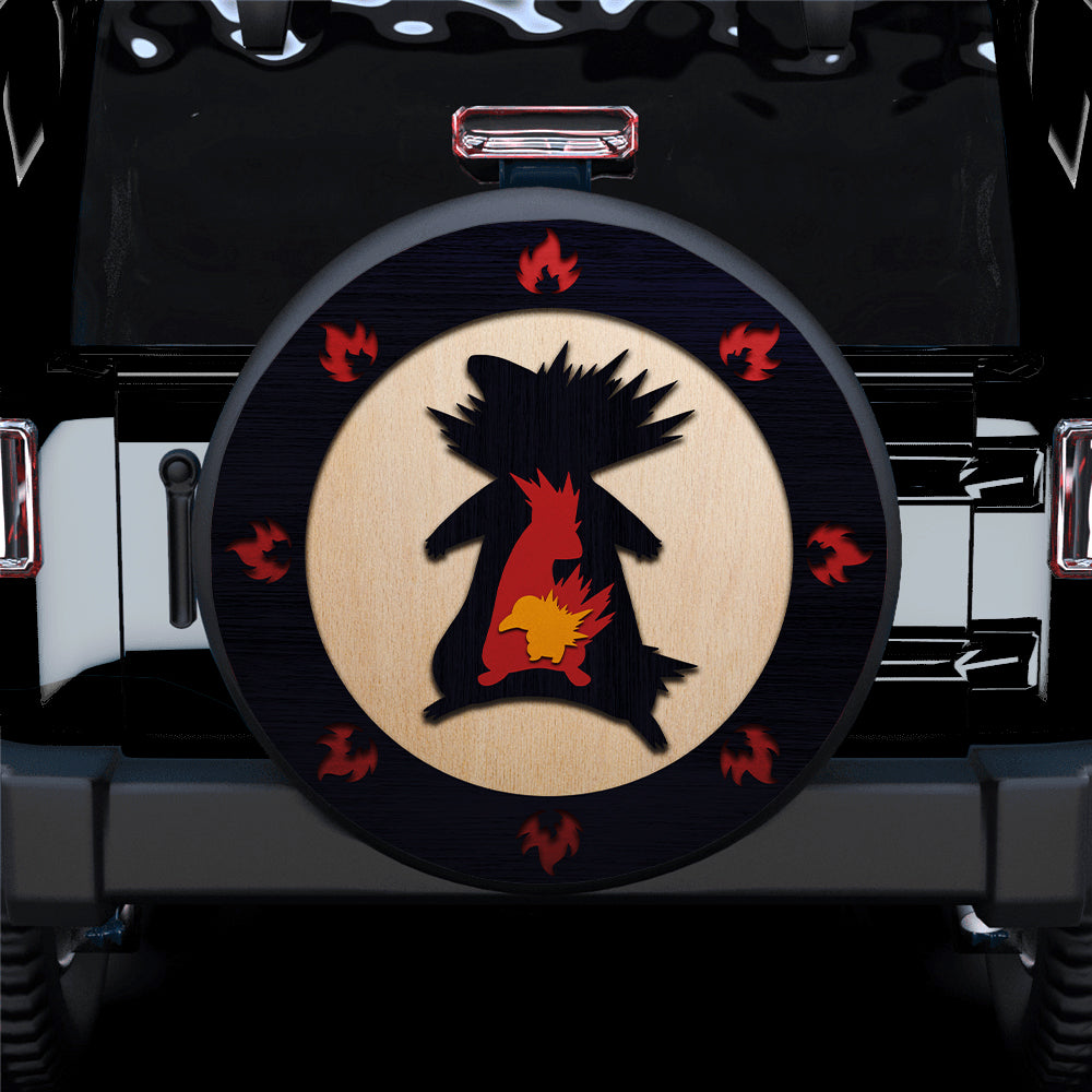 Typhlosion Pokemon Evolution Fire Jeep Car Spare Tire Covers Gift For Campers Nearkii