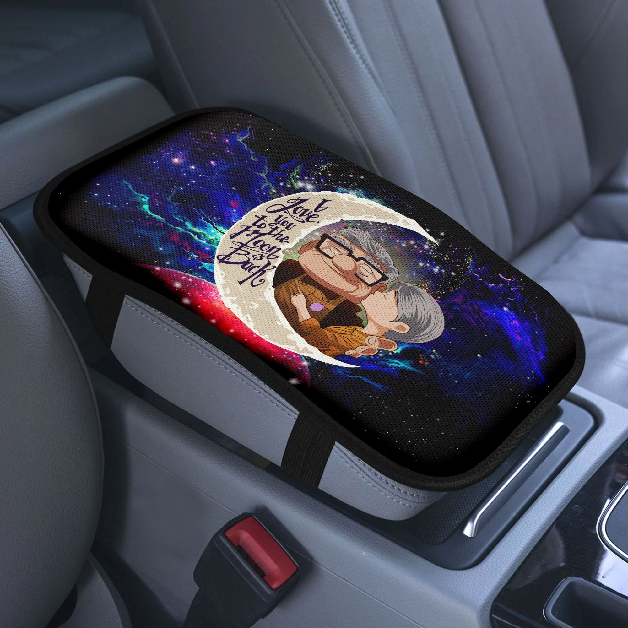 Up Couple Love To Moon Back Galaxy Premium Custom Armrest Center Console Cover Car Accessories Nearkii