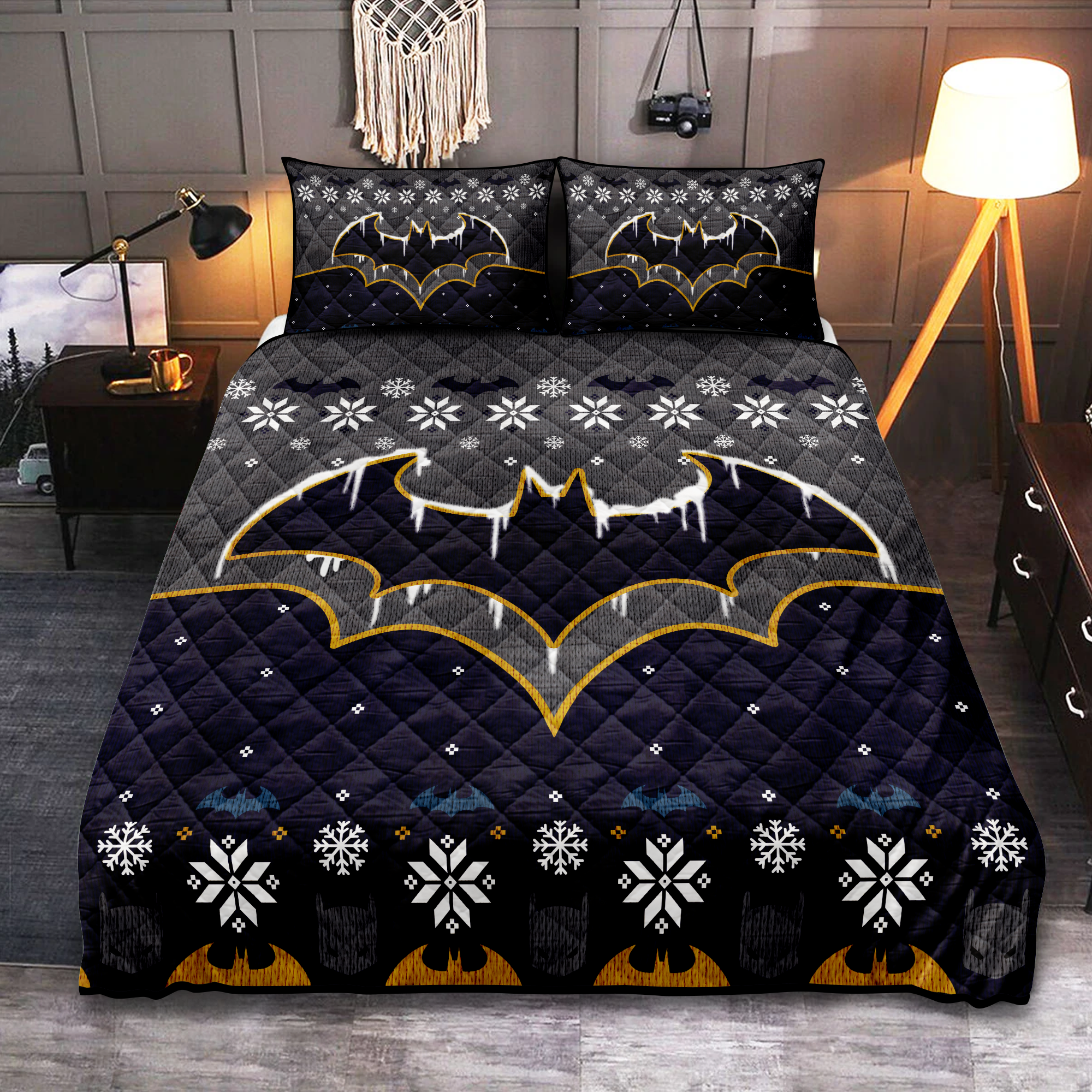 Batman Winter Christmas Quilt Bed Sets Nearkii