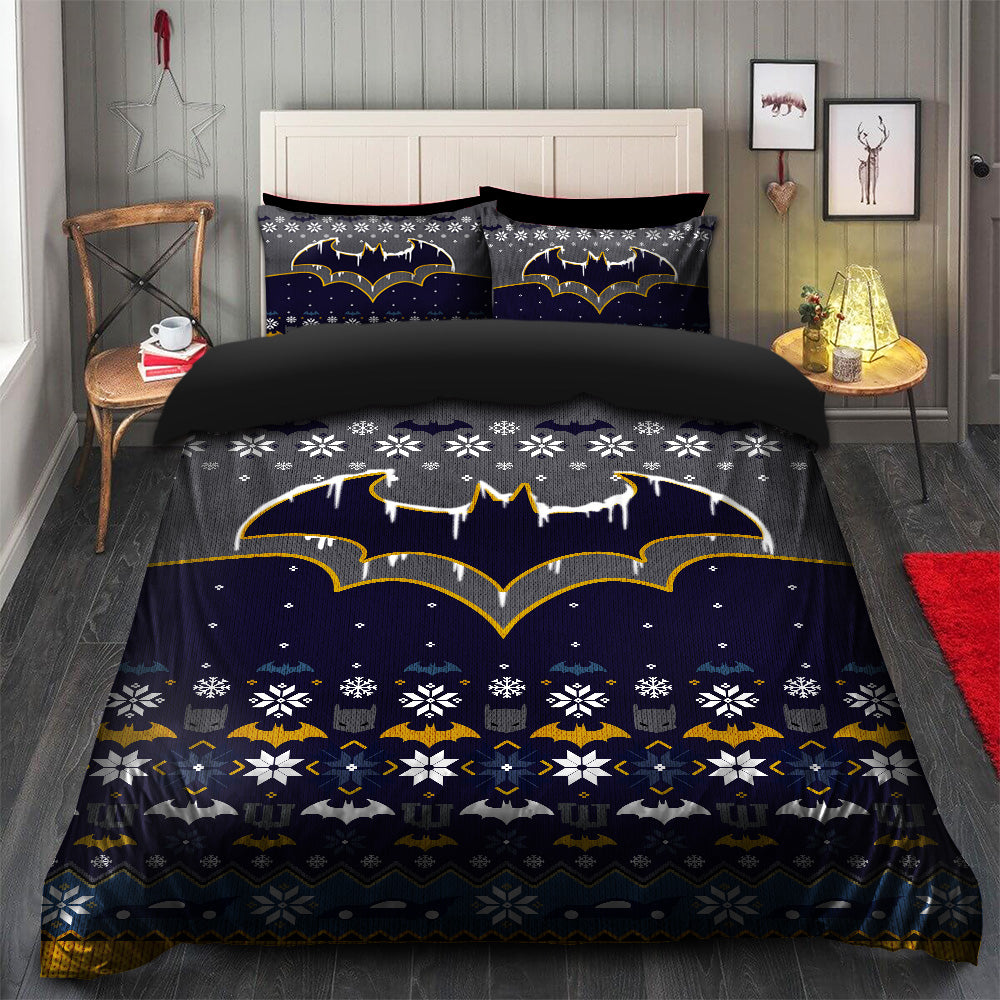 Batman Winter Christmas Bedding Set Duvet Cover And 2 Pillowcases Nearkii