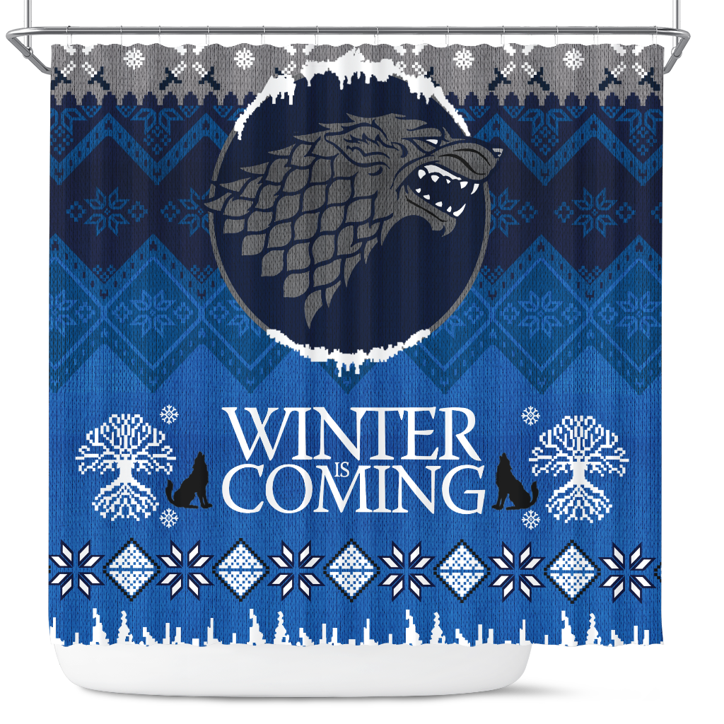 Game Of Thrones Stark Winter Is Coming Christmas Shower Curtain Nearkii
