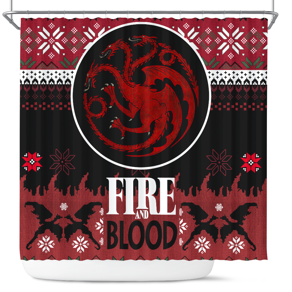 Game Of Thrones Targaryen Christmas Shower Curtain Nearkii