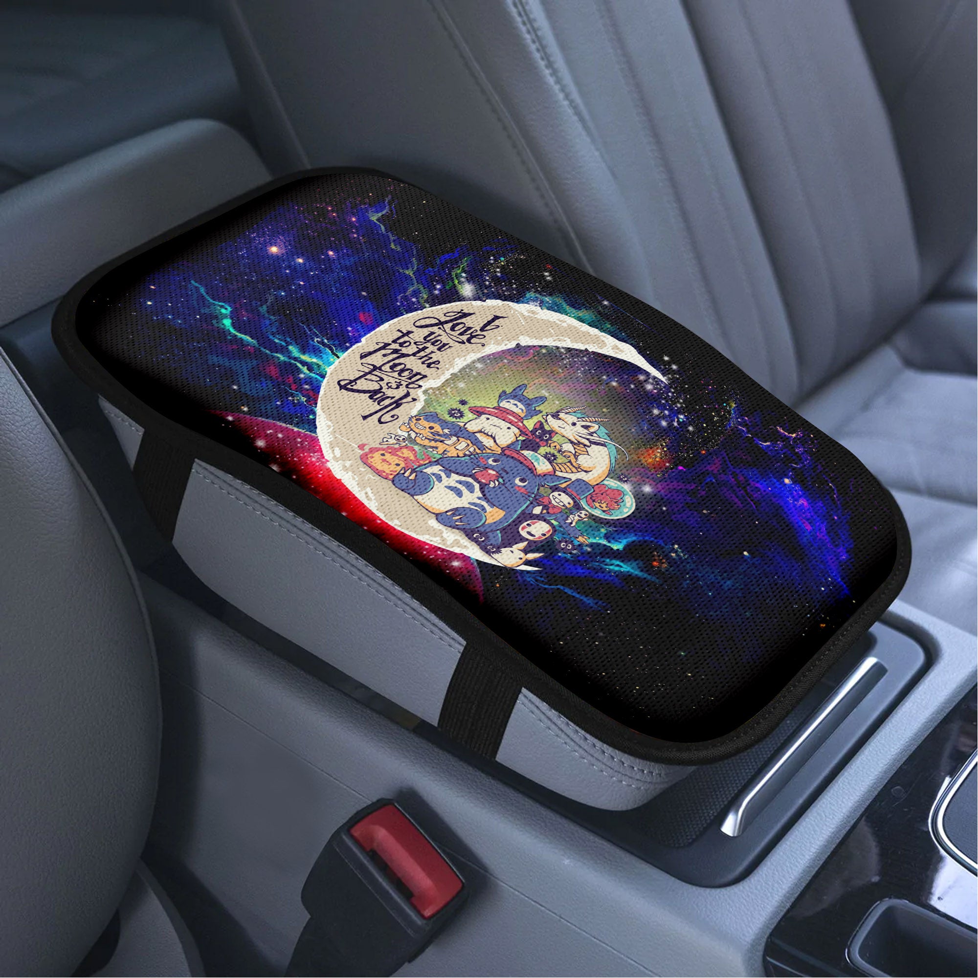 Ghibli Character Love To Moon Back Galaxy Premium Custom Armrest Center Console Cover Car Accessories Nearkii