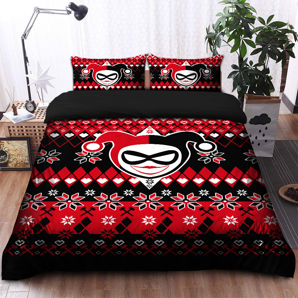 Harley Quin Christmas Bedding Set Duvet Cover And 2 Pillowcases Nearkii