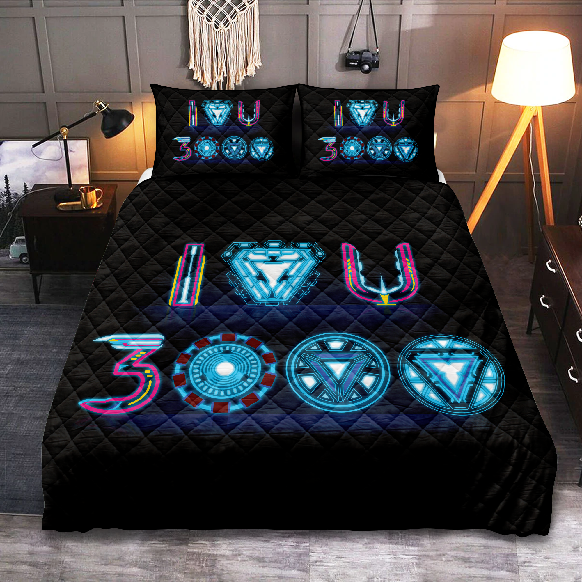 Iron Man I Love You 3000 Christmas Quilt Bed Sets Nearkii