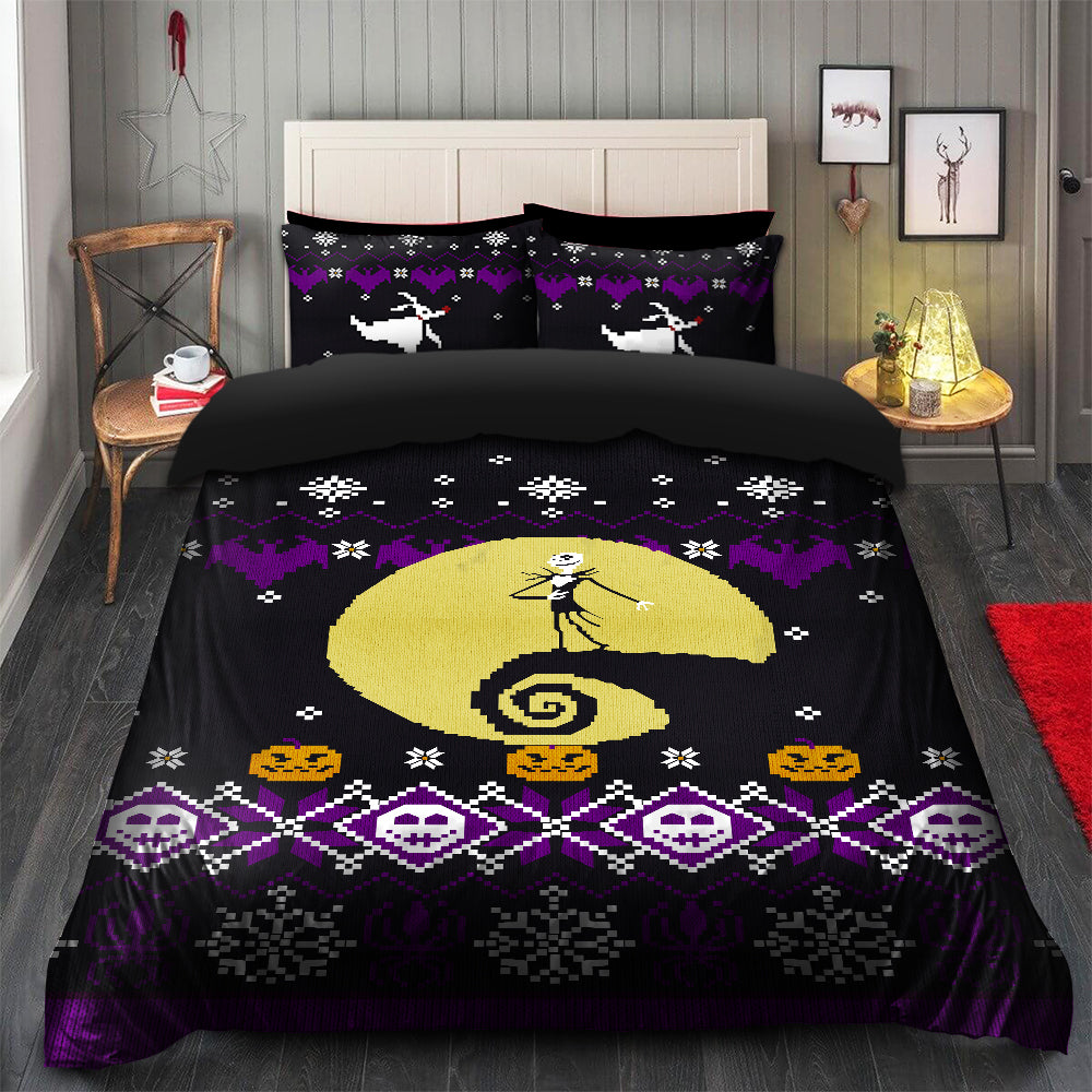 Jack Nightmare Before Christmas Pixel Bedding Set Duvet Cover And 2 Pillowcases Nearkii