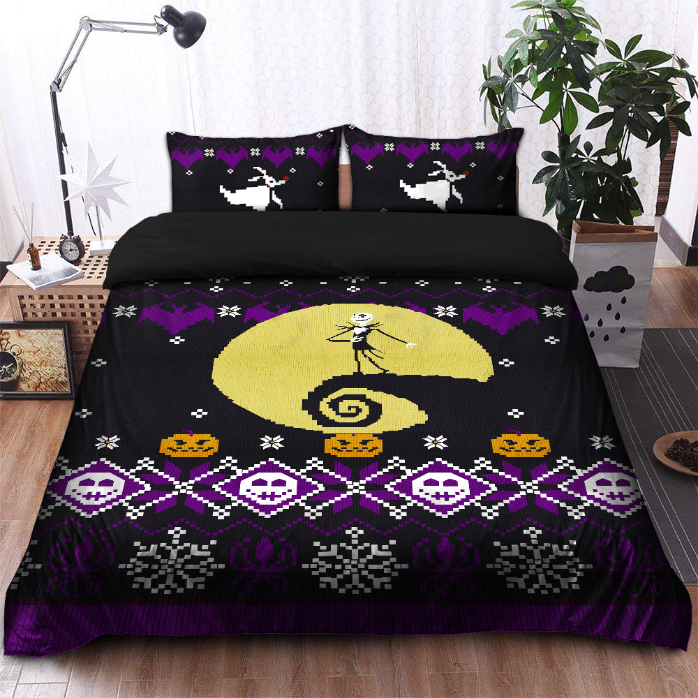 Jack Nightmare Before Christmas Pixel Bedding Set Duvet Cover And 2 Pillowcases Nearkii