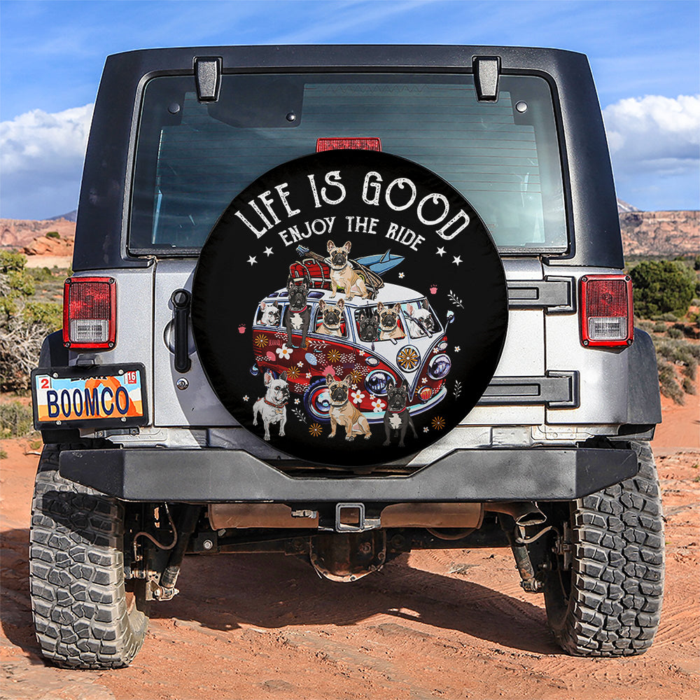 Life Is Good Enjoy The Ride Dogs Van Hippie Car Spare Tire Covers Gift For Campers Nearkii