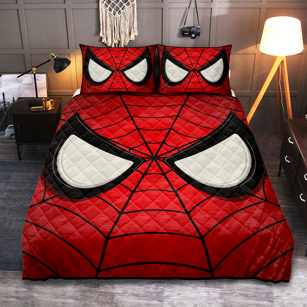 Spider Man Eye Red Quilt Bed Sets Nearkii