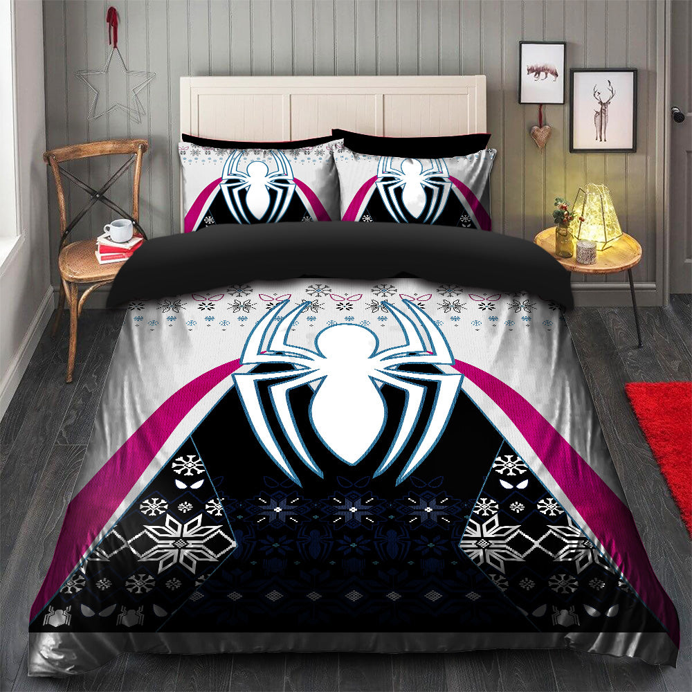 Spiderman Christmas Bedding Set Duvet Cover And 2 Pillowcases Nearkii