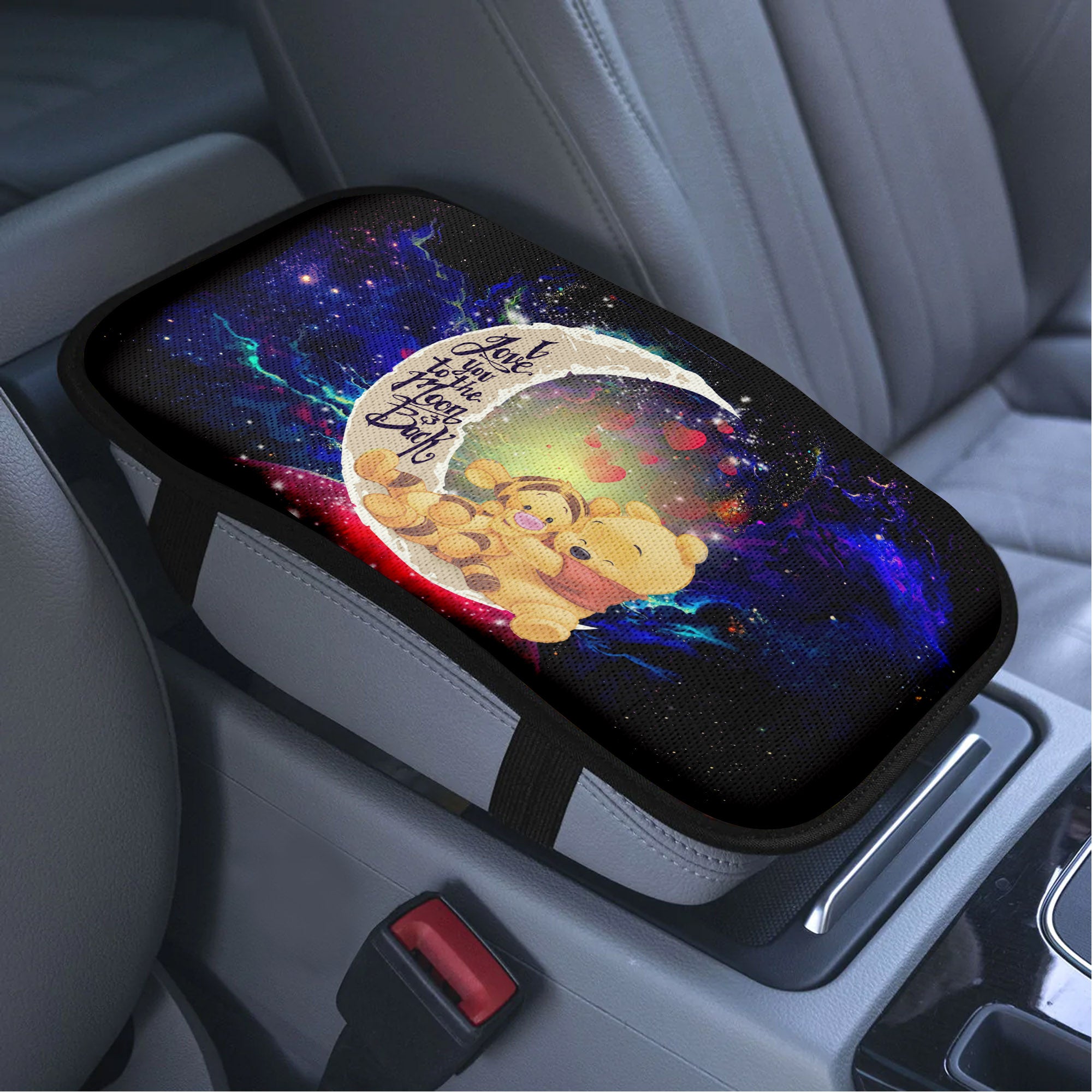Winnie The Pooh Love To Moon Back Galaxy Premium Custom Armrest Center Console Cover Car Accessories Nearkii