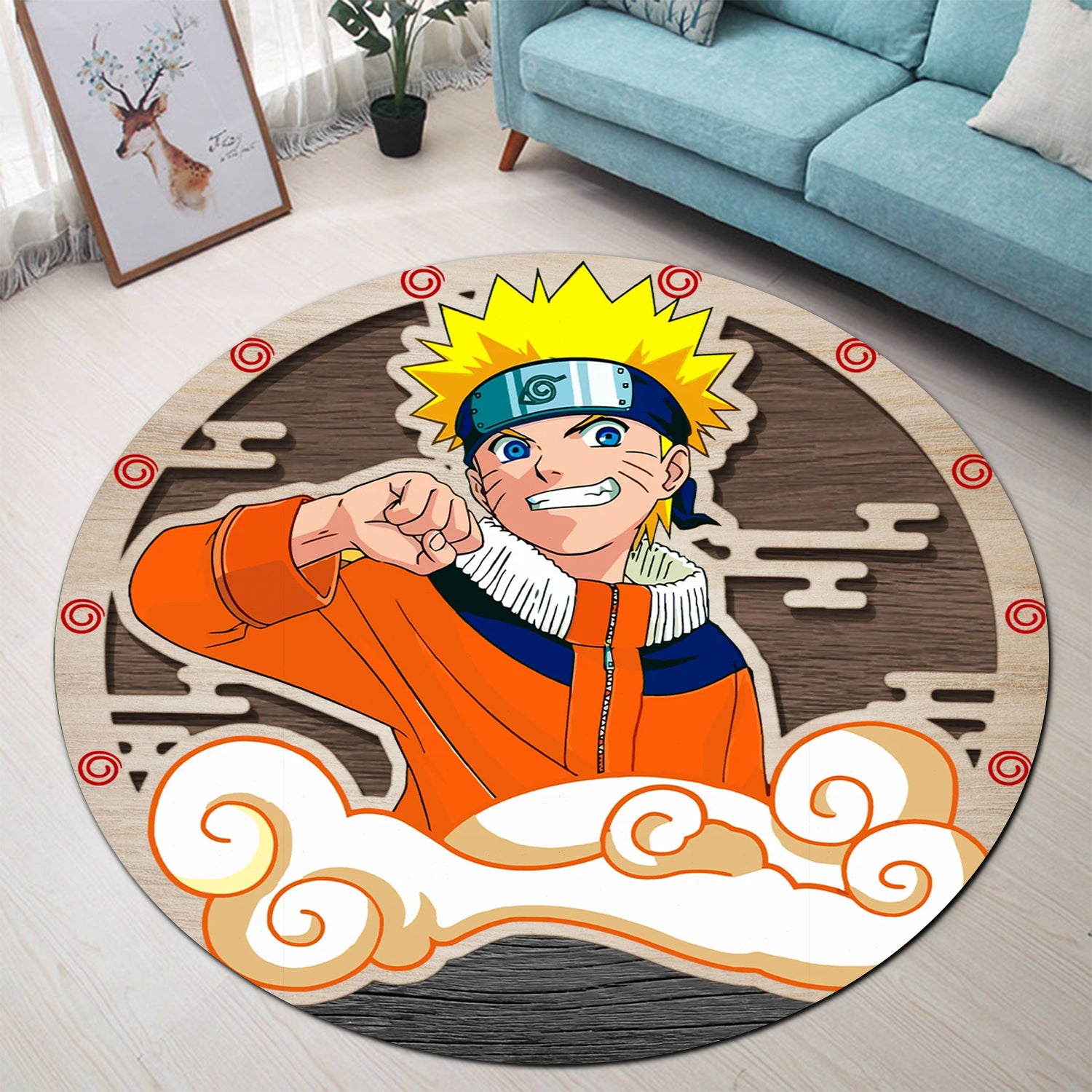 Naruto Round Carpet Rug Bedroom Livingroom Home Decor Nearkii
