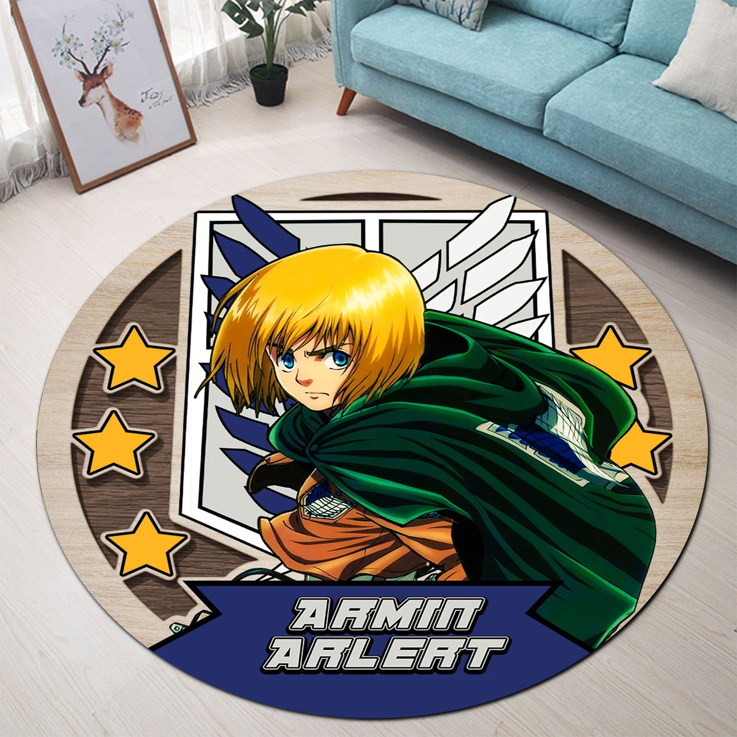 Attack On Titan Armin Arlert Round Carpet Rug Bedroom Livingroom Home Decor Nearkii