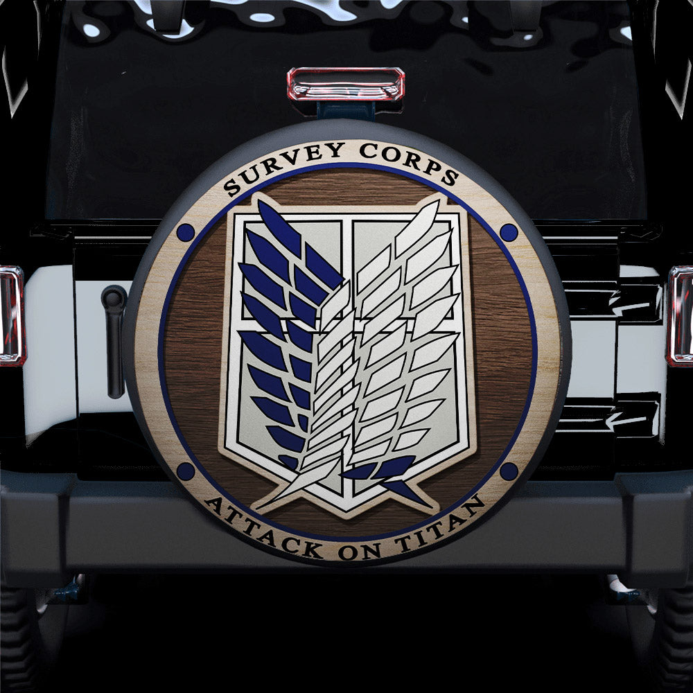 Attack On Titan Survey Corps Jeep Car Spare Tire Covers Gift For Campers Nearkii