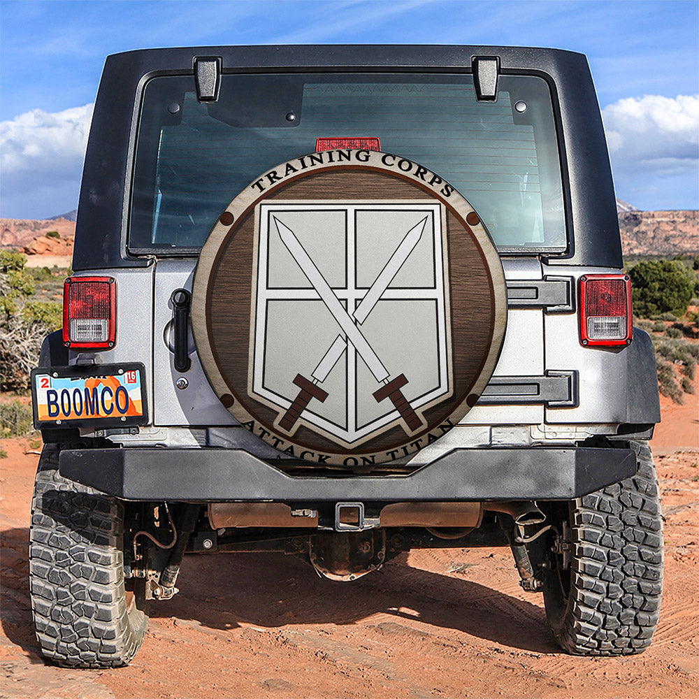 Attack On Titan Training Corps Jeep Car Spare Tire Covers Gift For Campers Nearkii
