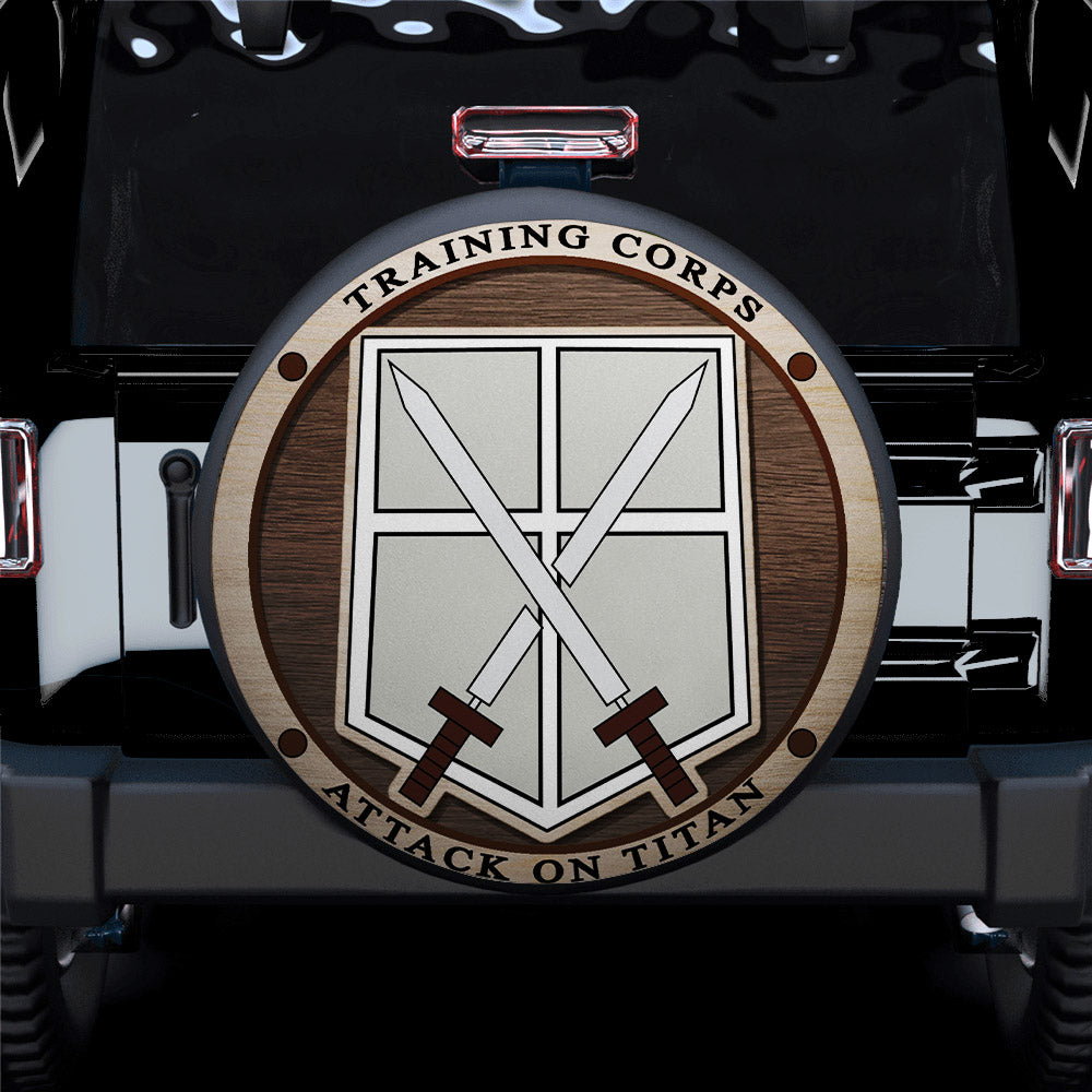 Attack On Titan Training Corps Jeep Car Spare Tire Covers Gift For Campers Nearkii