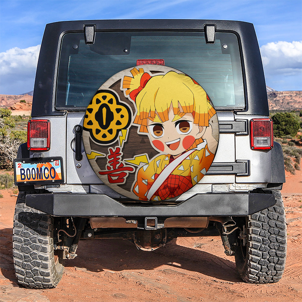 Demon Slayer Zenitsu Agatsuma Anime Wood Jeep Car Spare Tire Covers Gift For Campers Nearkii