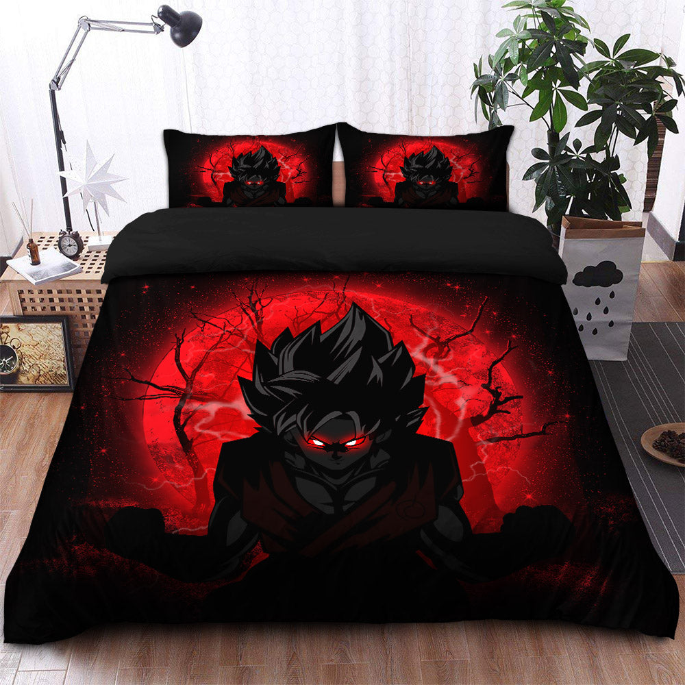 Goku Saiyan Evil Moonlight Bedding Set Duvet Cover And 2 Pillowcases Nearkii