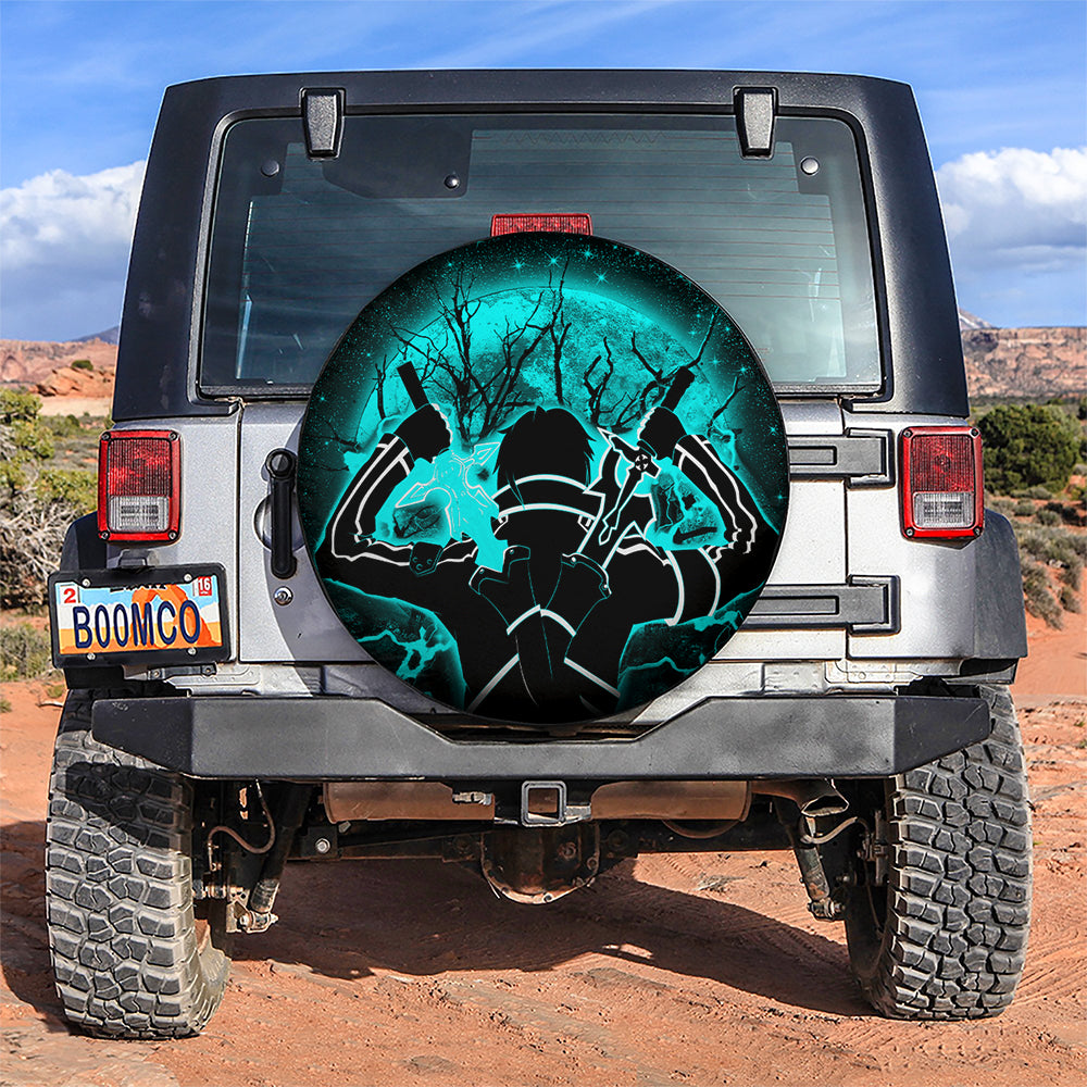 Kirito Sword Art Online SAO Moonlight Jeep Car Spare Tire Covers Gift For Campers Nearkii