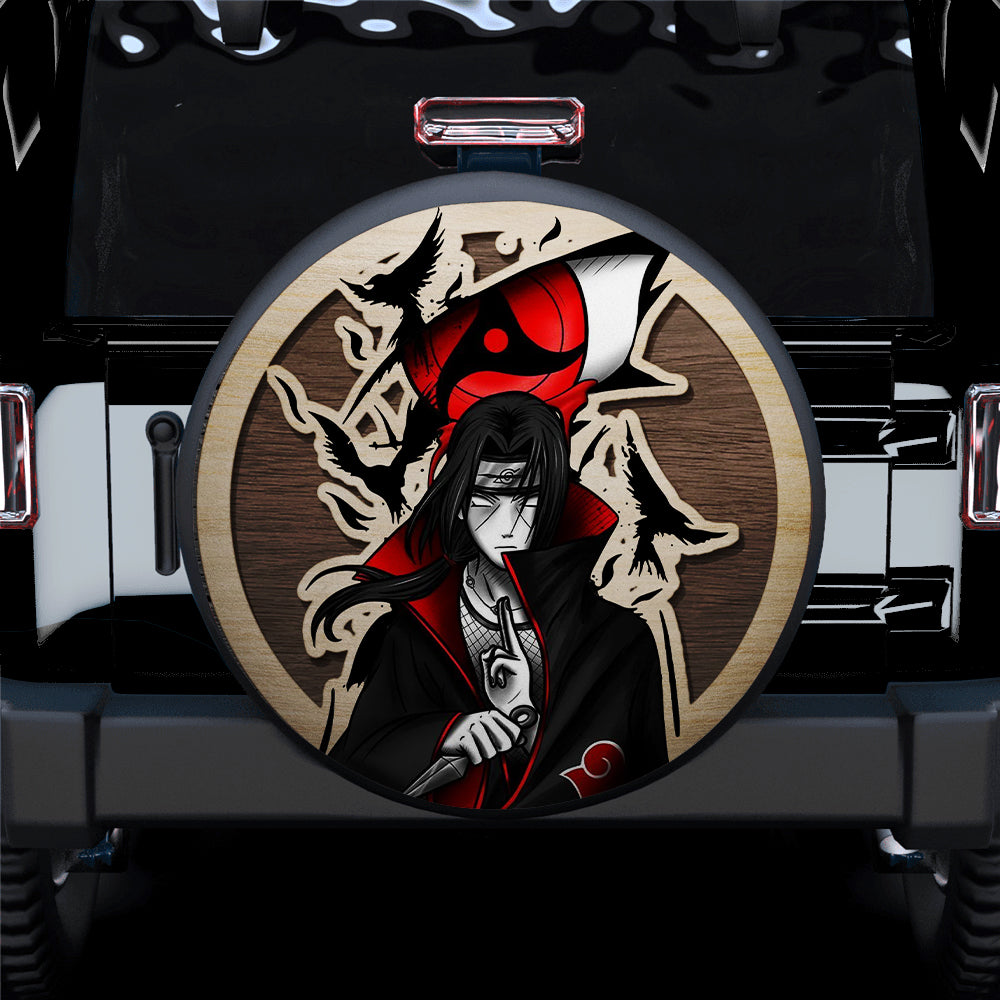 Naruto Itachi Uchiha Wood Anime Jeep Car Spare Tire Covers Gift For Campers Nearkii