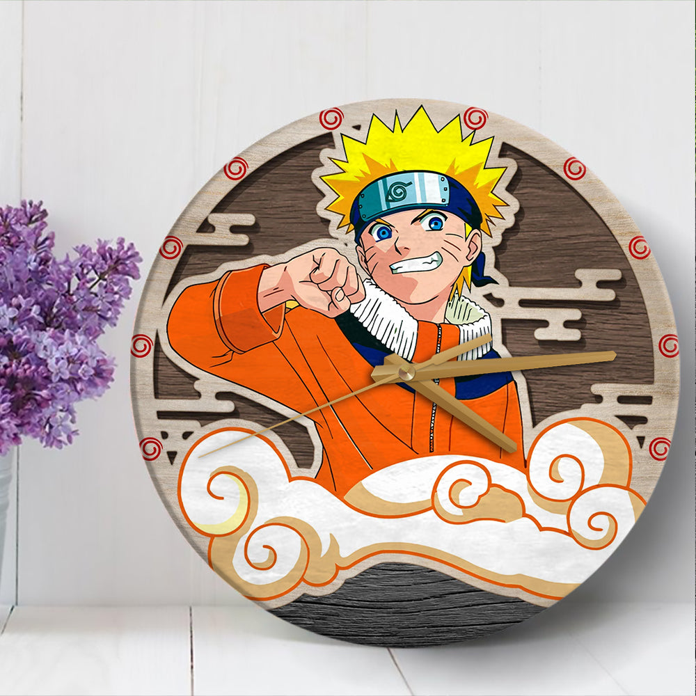 Naruto Kid Anime Wood Wall Clock Nearkii