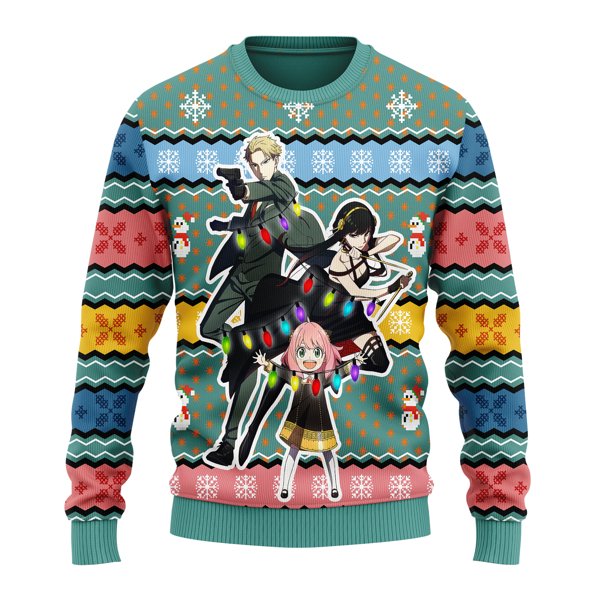 Spy X Family Loid Yor And Anya Ugly Christmas Sweater Anime Xmas Gift Nearkii