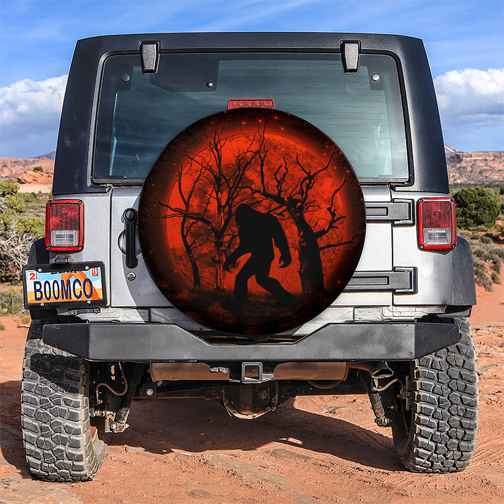 Bigfoot Silhouette Moonlight Jeep Car Spare Tire Covers Gift For Campers Nearkii