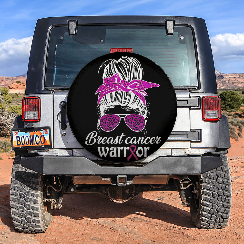 Pink Breast Cancer Warrior Jeep Car Spare Tire Covers Gift For Campers Nearkii