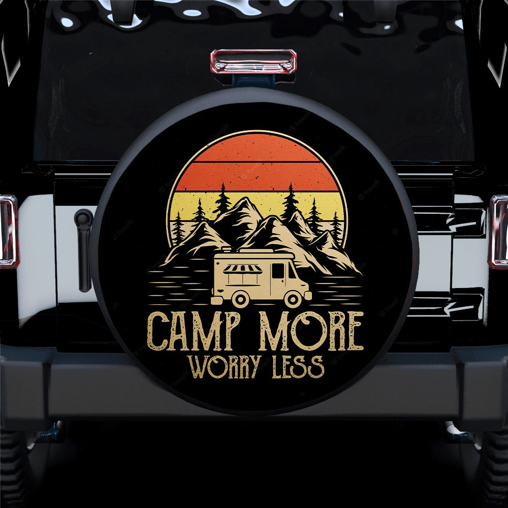 Camp More Worry Less Funny Camping Jeep Car Spare Tire Covers Gift For Campers Nearkii