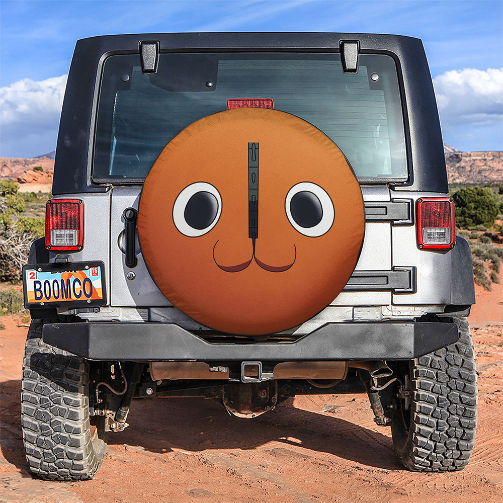 Cute Pochita Chainsaw Man Anime Face Jeep Car Spare Tire Covers Gift For Campers Nearkii