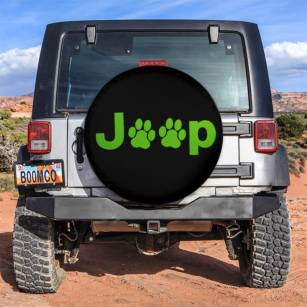 Green Jeep Side Fender Dog Paws Car Spare Tire Covers Gift For Campers Nearkii