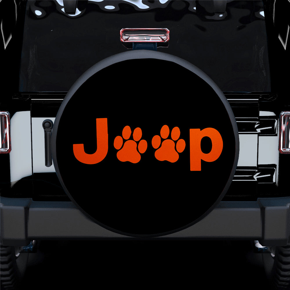 Orange Jeep Side Fender Dog Paws Car Spare Tire Covers Gift For Campers Nearkii