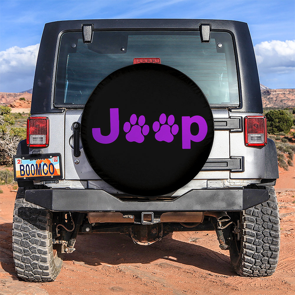 Purple Jeep Side Fender Dog Paws Car Spare Tire Covers Gift For Campers Nearkii