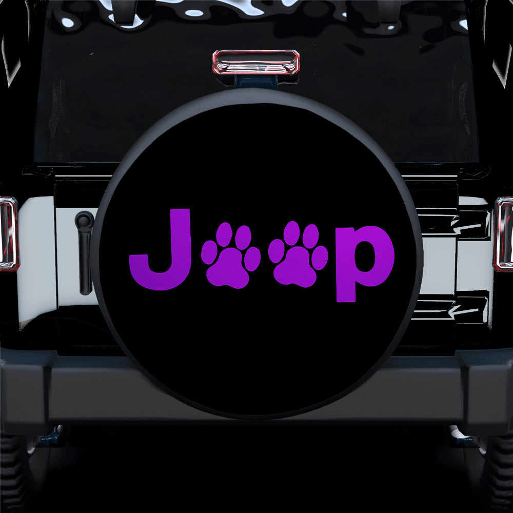 Purple Jeep Side Fender Dog Paws Car Spare Tire Covers Gift For Campers Nearkii