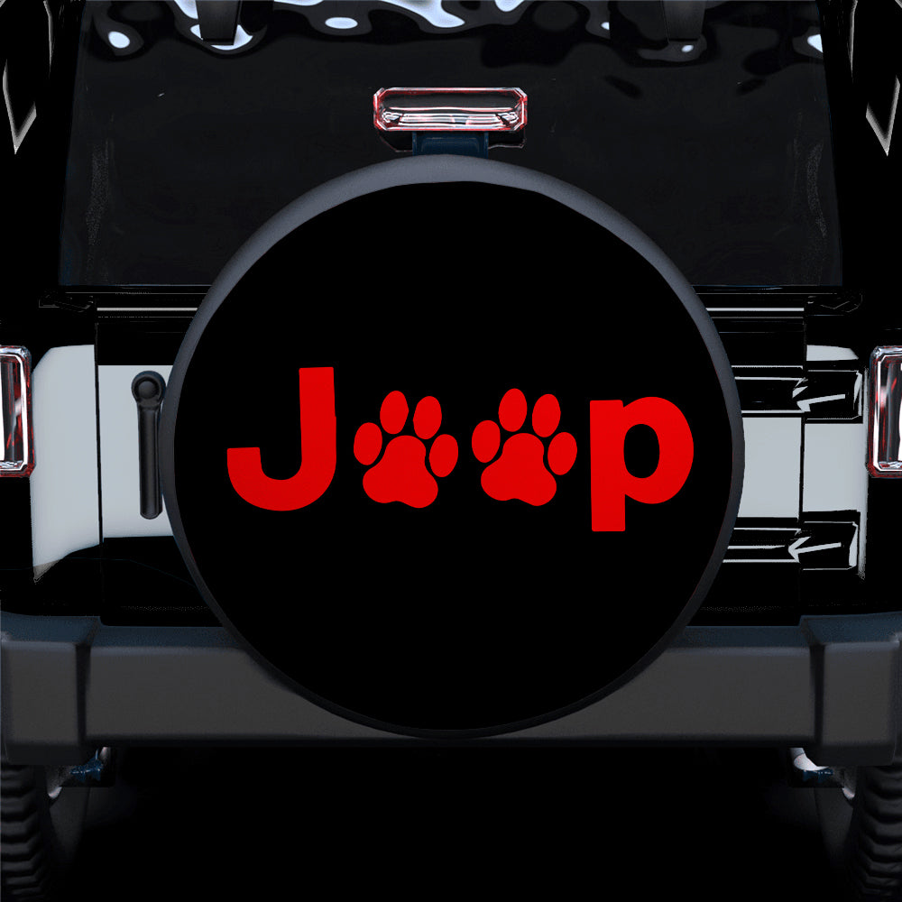 Red Jeep Side Fender Dog Paws Car Spare Tire Covers Gift For Campers Nearkii