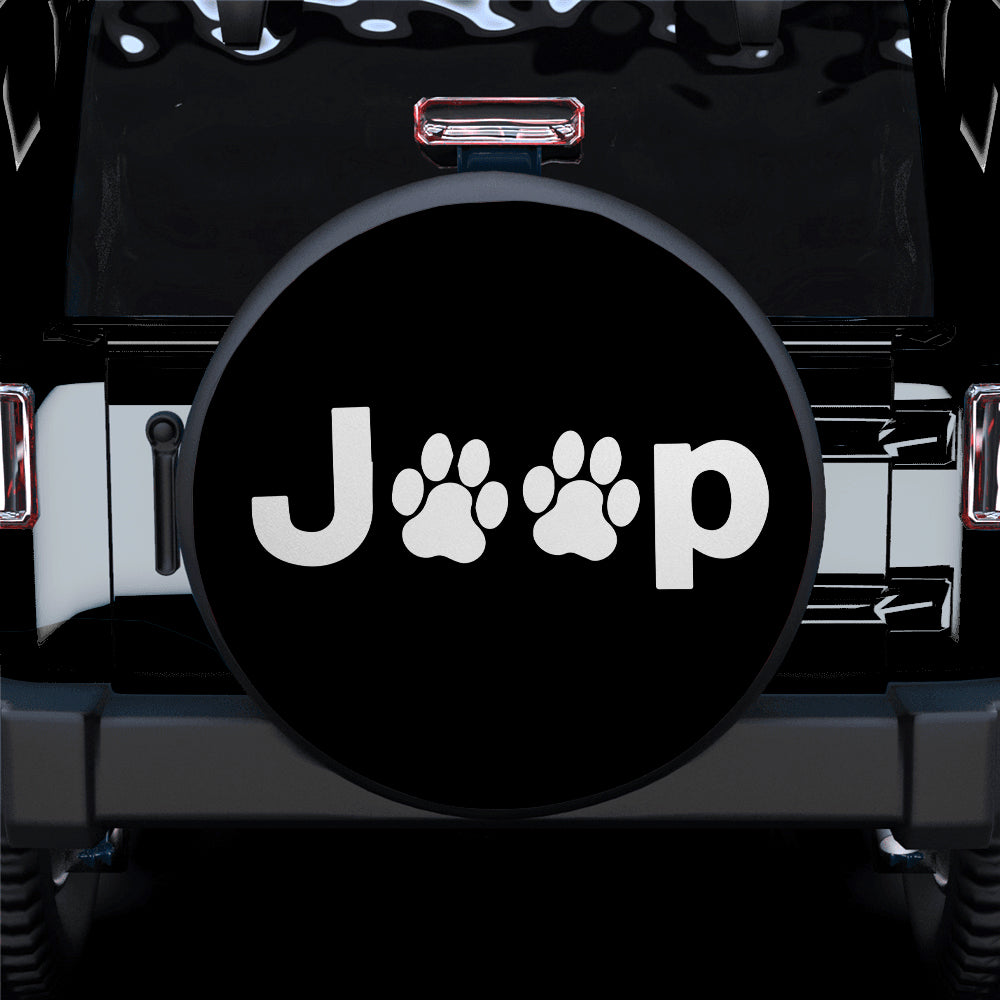 White Jeep Side Fender Dog Paws Car Spare Tire Covers Gift For Campers Nearkii