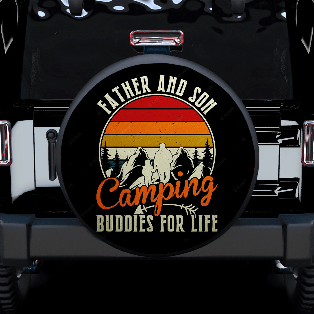 Dad Son Funny Fathers Day Outdoor Camper Camping Vintage Jeep Car Spare Tire Covers Gift For Campers Nearkii