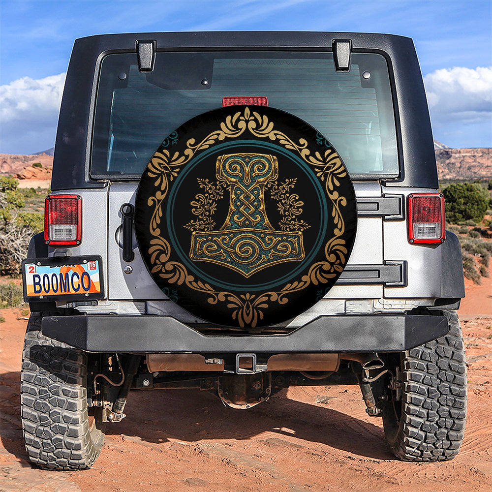 Thor Viking Hammer Mjolnir Jeep Car Spare Tire Covers Gift For Campers Nearkii