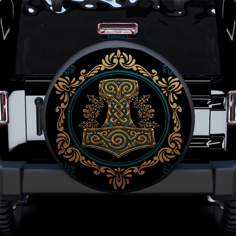 Thor Viking Hammer Mjolnir Jeep Car Spare Tire Covers Gift For Campers Nearkii