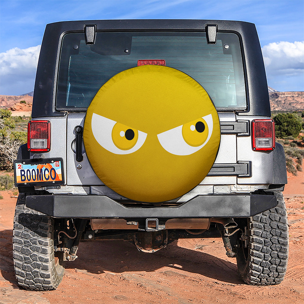 Funny Cartoon Angry Yellow Eyes Jeep Car Spare Tire Covers Gift For Campers Nearkii