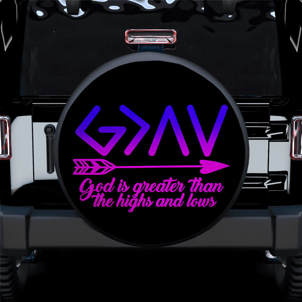 God Is Greater Than The Highs And Lows Jeep Car Spare Tire Covers Gift For Campers Nearkii