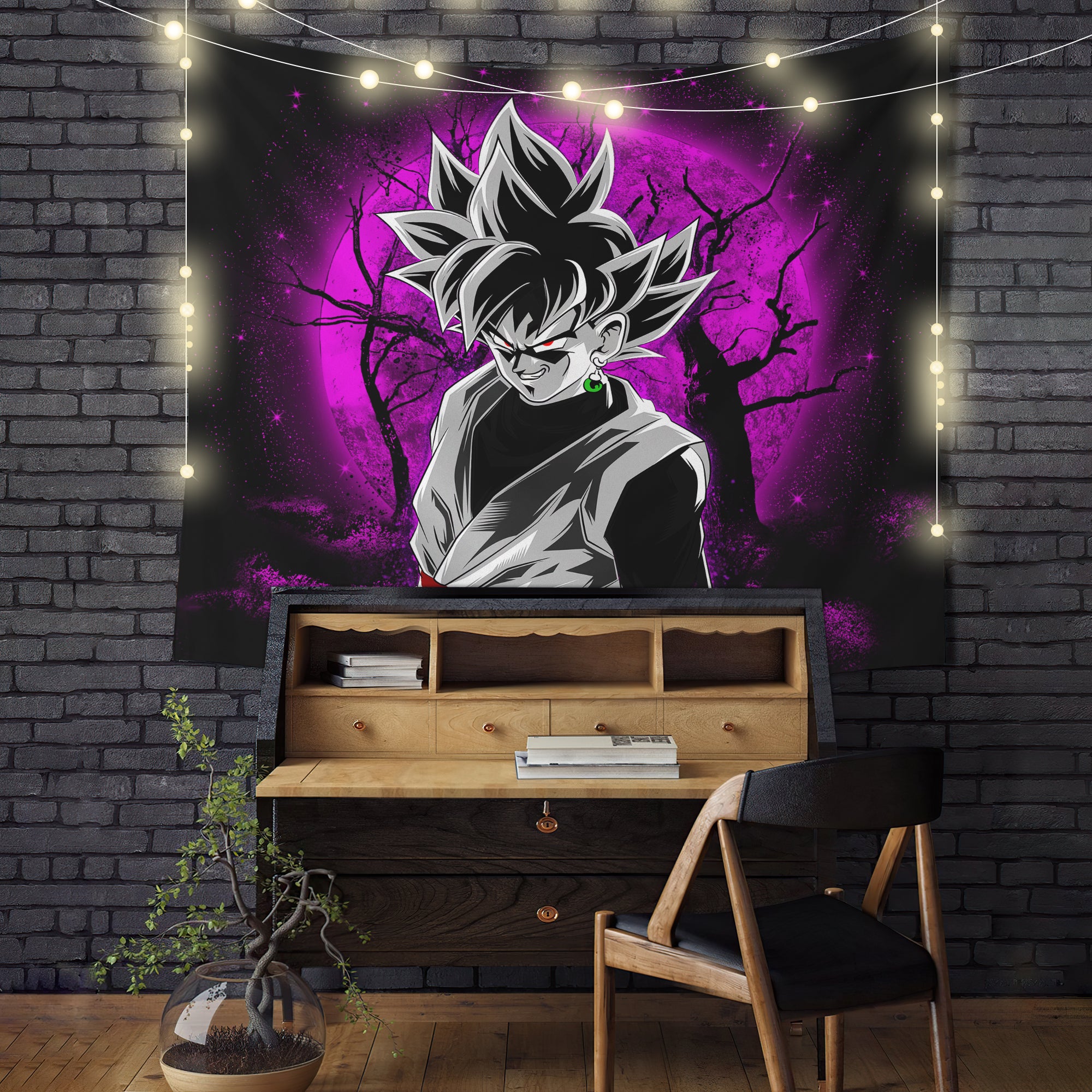 Goku Black Moonlight Tapestry Room Decor Nearkii