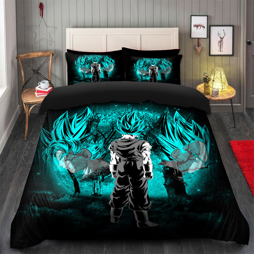 Goku Vegeta Vegito Blue Moonlight Bedding Set Duvet Cover And 2 Pillowcases Nearkii